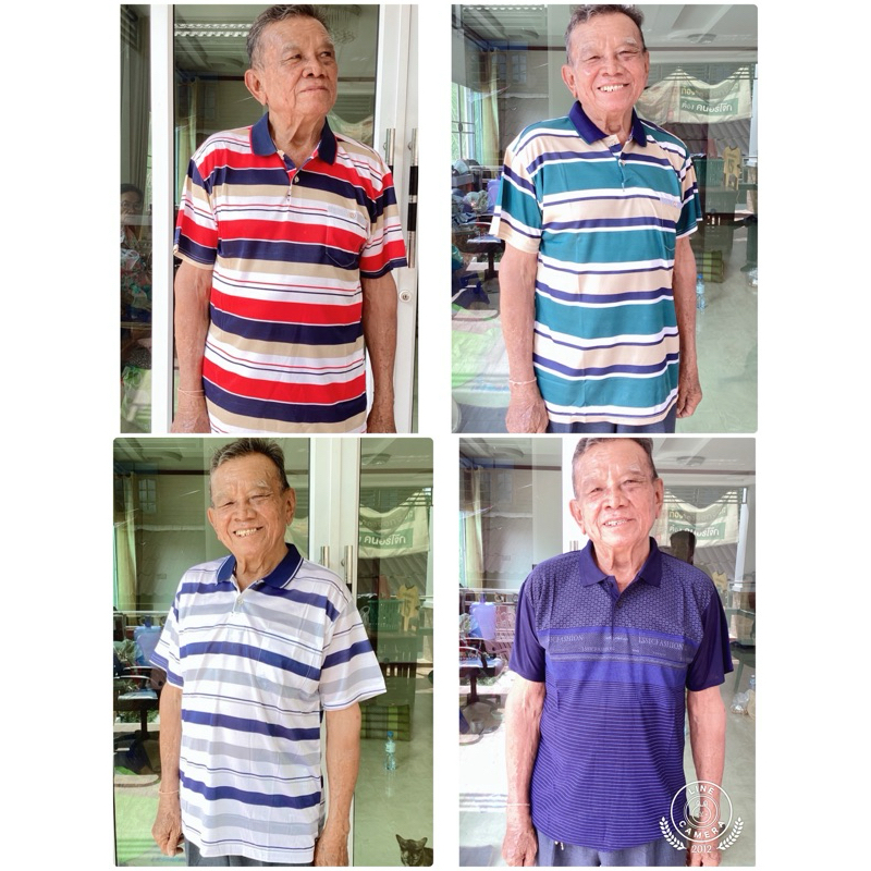 #เสื้อโปโลแขนสั้นคุณพ่อ#เสื้อคอปกผ้ายืดผ้าลื่นเนื้อดีไม่ต้องรีด#คุณตาคุณปู่ใส่เย็นสบาย#ลายริ้วลายตาราง#มีจ่ายเงินปลายทาง