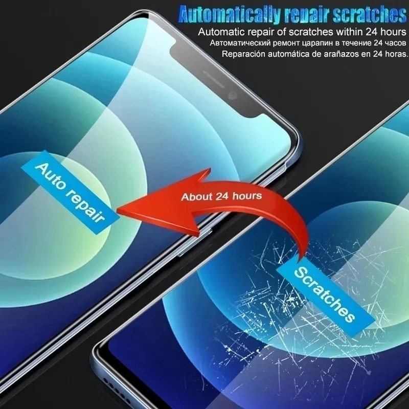 ฟิล์มไฮโดรเจล Hydrogel For iPhone 11 15 13 12 14 Pro Max 15 14 11 16 Pro Max XS XR X 7 8 15 Plus SE2 SE3 ป้องกันหน้าจอ