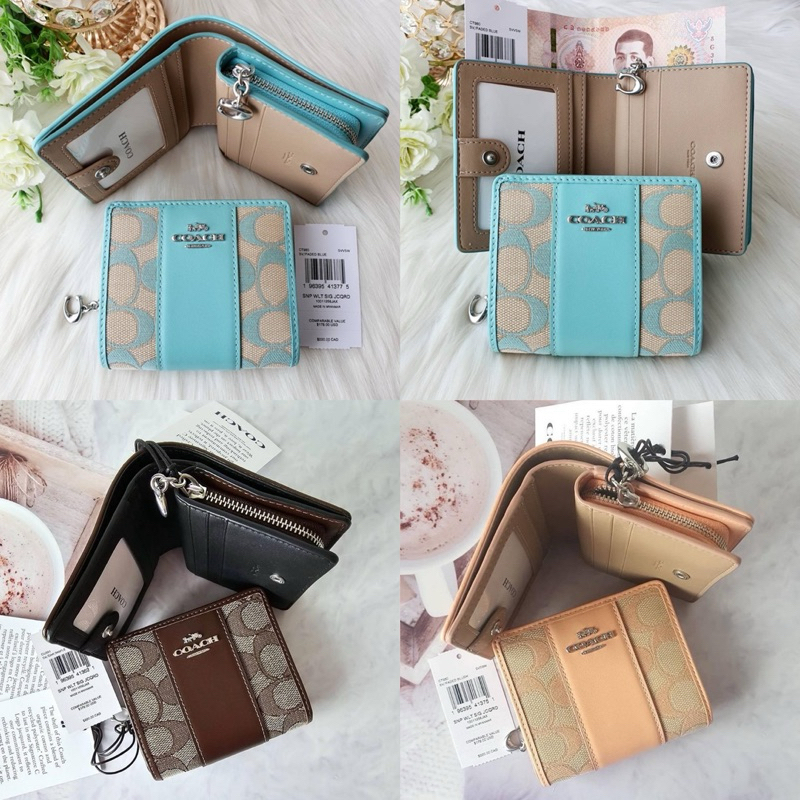 (สด-ผ่อน) CT980 CT981 SNAP WALLET IN SIGNATURE JACQUARD
