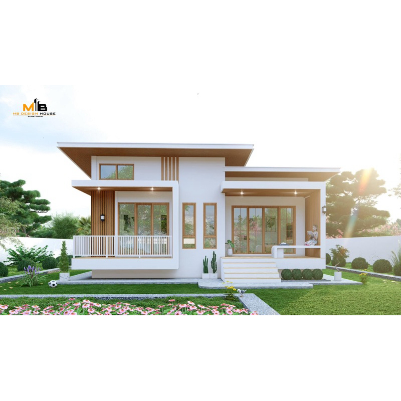 D09 แบบบ้านโมเดิร์น มินิมอล 3ห้องนอน 2 ห้องน้ำ