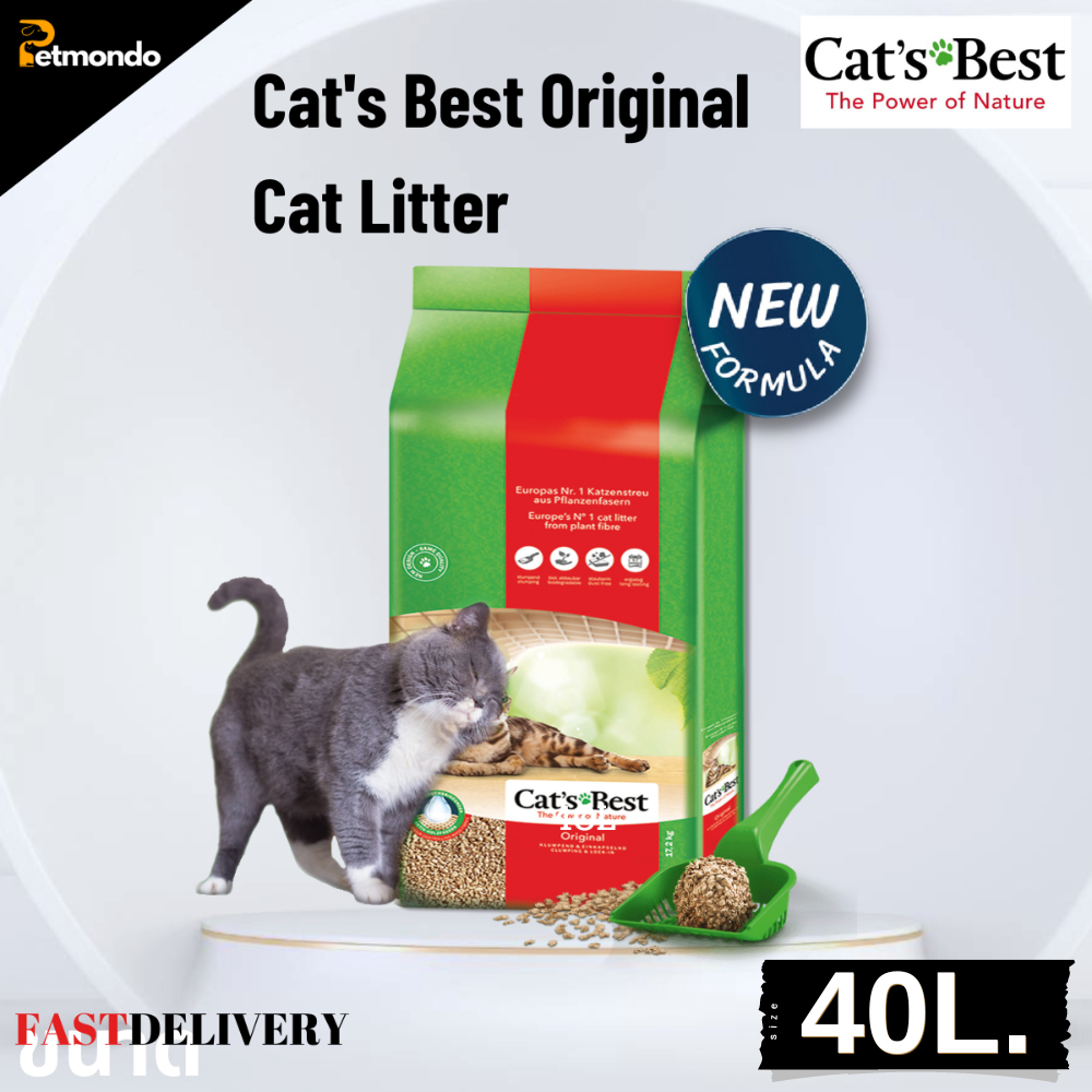 ทรายแมว Cat's Best Original Cat Litter ทรายแมวธรรมชาติ ทรายไม้สน จับตัวดี เก็บกลิ่น ขนาด 40 ลิตร