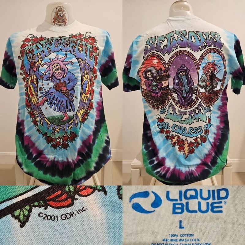 🌍Liquid blue Grateful Dead  Vintage เสื้อมัดย้อม งานลิขสิทธิ์แท้ มือ1 ลิขขวิดบลู