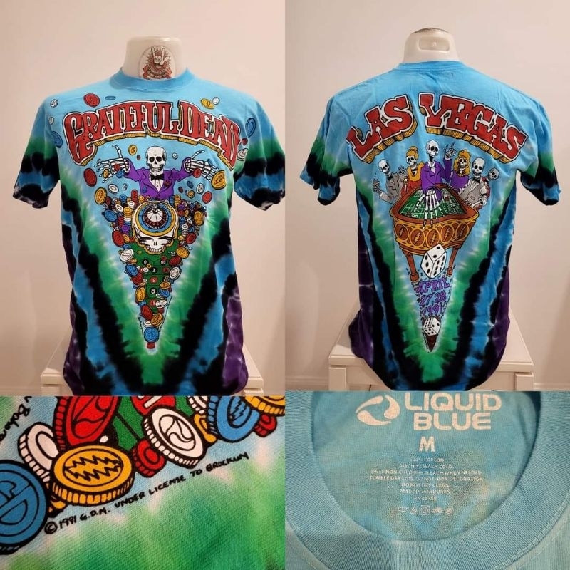 Liquid blue Grateful Dead OVP Vintage เสื้อมัดย้อม งานลิขสิทธิ์แท้ มือ1 ลิขขวิดบลู