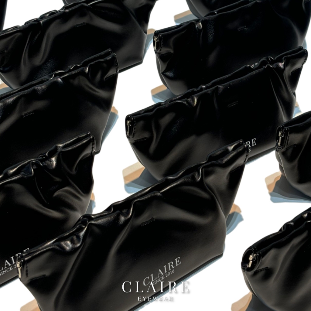 CLAIRE :  กระเป๋าหนังคลัทช์สีดำสุดหรู Clutch Bag กระเป๋าหนังใส่แว่น กระเป๋าหนังคลัทช์