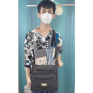 กระเป๋าสะพายข้างผ้าจูลองกลาง กระเป๋าอเนกประสงค์ จูลองรุ่นใบใหญ่