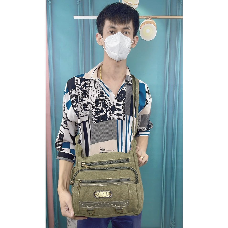 กระเป๋าสะพายข้างผ้าจูลองกลาง กระเป๋าอเนกประสงค์ จูลองรุ่นใบใหญ่