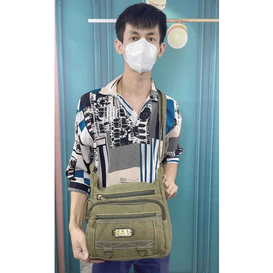 กระเป๋าสะพายข้างผ้าจูลองกลาง กระเป๋าอเนกประสงค์ จูลองรุ่นใบใหญ่