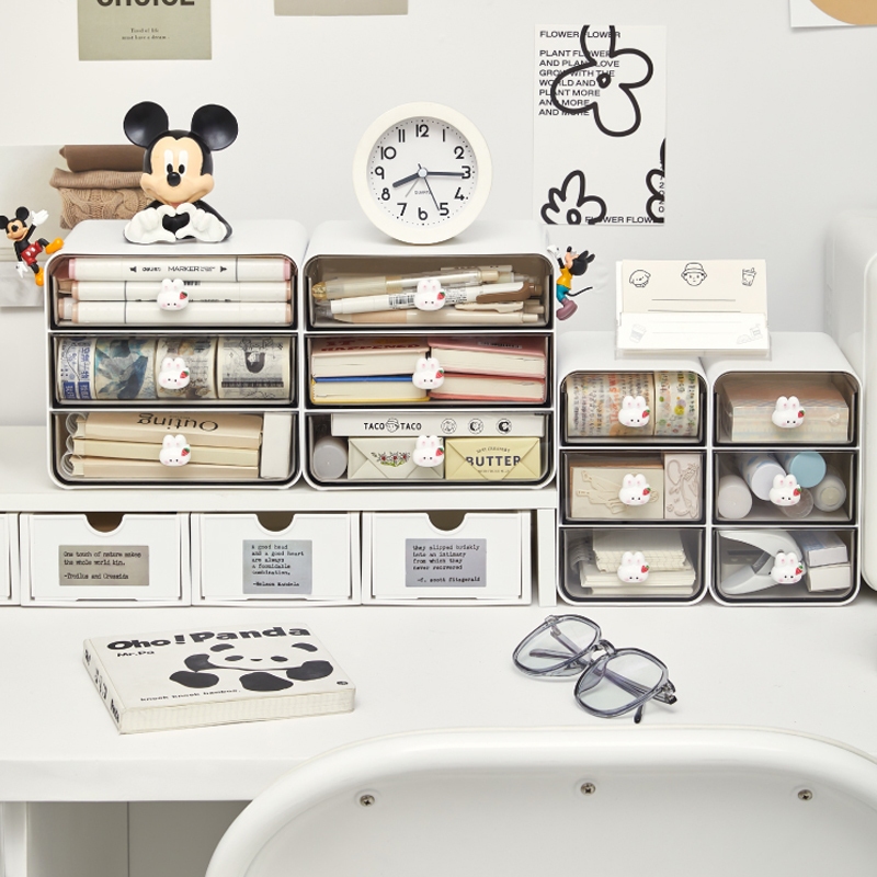 ลิ้นชักตั้งโต๊ะ กล่องเก็บของ กล่องเก็บเอนกประสงค์แบบมีลิ้นชัก 3ชั้น ลิ้นชักเล็ก กล่องเก็บของ