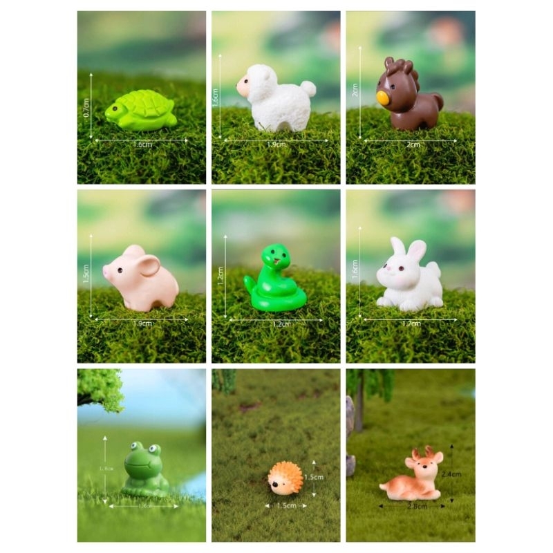 7)ตุ๊กตาจิ๋ว สัตว์จิ๋ว ตุ๊กตาแต่งสวนจิ๋ว สวนถาด ขนาดเล็ก