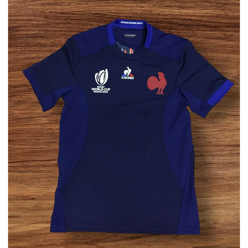 France Rugby World Cup 2023 Mens Home Rugby Shirt - Short Sleeve Navy - Grade Player Izzue 🇫🇷 เกรดผู