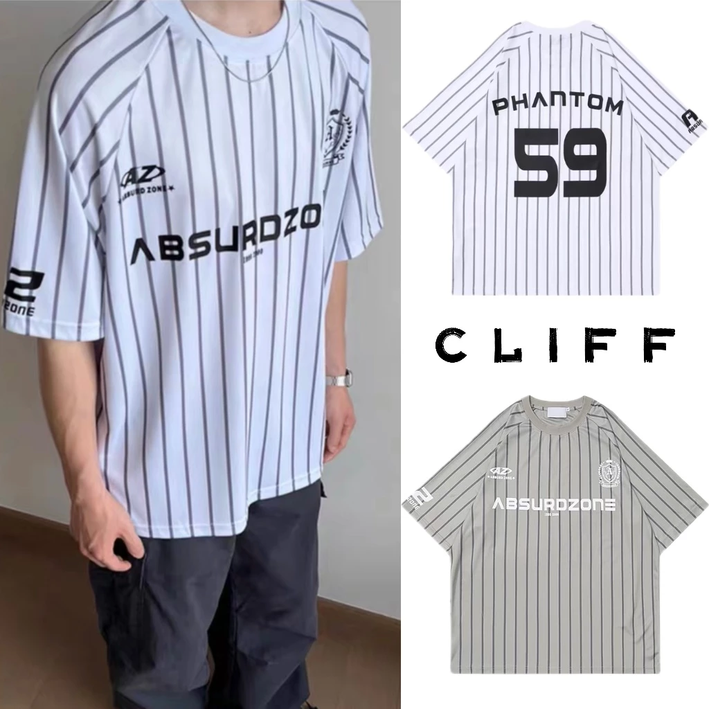 CLIFF -COD✅เสื้อยืดผู้ชาย เสื้อเจอร์ซีย์สไตล์อเมริกัน แมทช์ลุคง่าย ชุดคู่รัก รุ่นหลวม คอกลมแขนสั้น