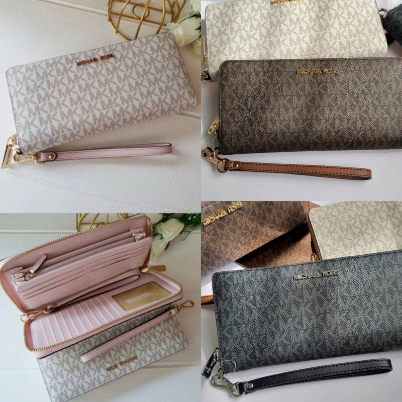 🎀 (สด-ผ่อน) กระเป๋าสตางค์ ซิปรอบ มีสายคล้องมือ 35F8GTVT3B เอ็มแค Large Wallet