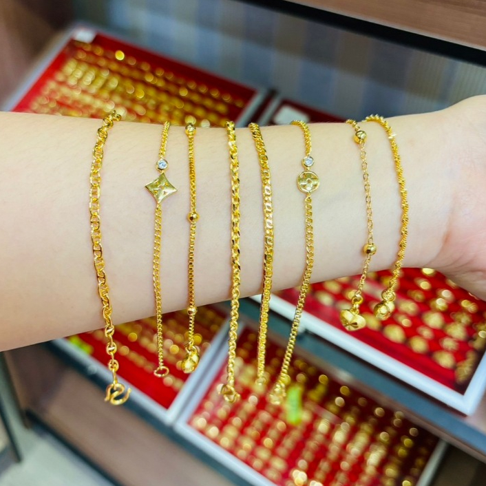 สร้อยข้อมือรวม 1 สลึง งานไมครอน เกรดพรีเมี่ยม มี 8 ลายให้เลือก