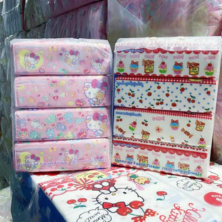 ‼️พร้อมส่ง‼️ ทิชชู่แบบยาว(ยกเเพ๊ค4ห่อ)ลายลิขสิทธิ์แท้ 100% Sanrio หนา 3 ชั้น (1 ห่อ/ 70 แผ่น)