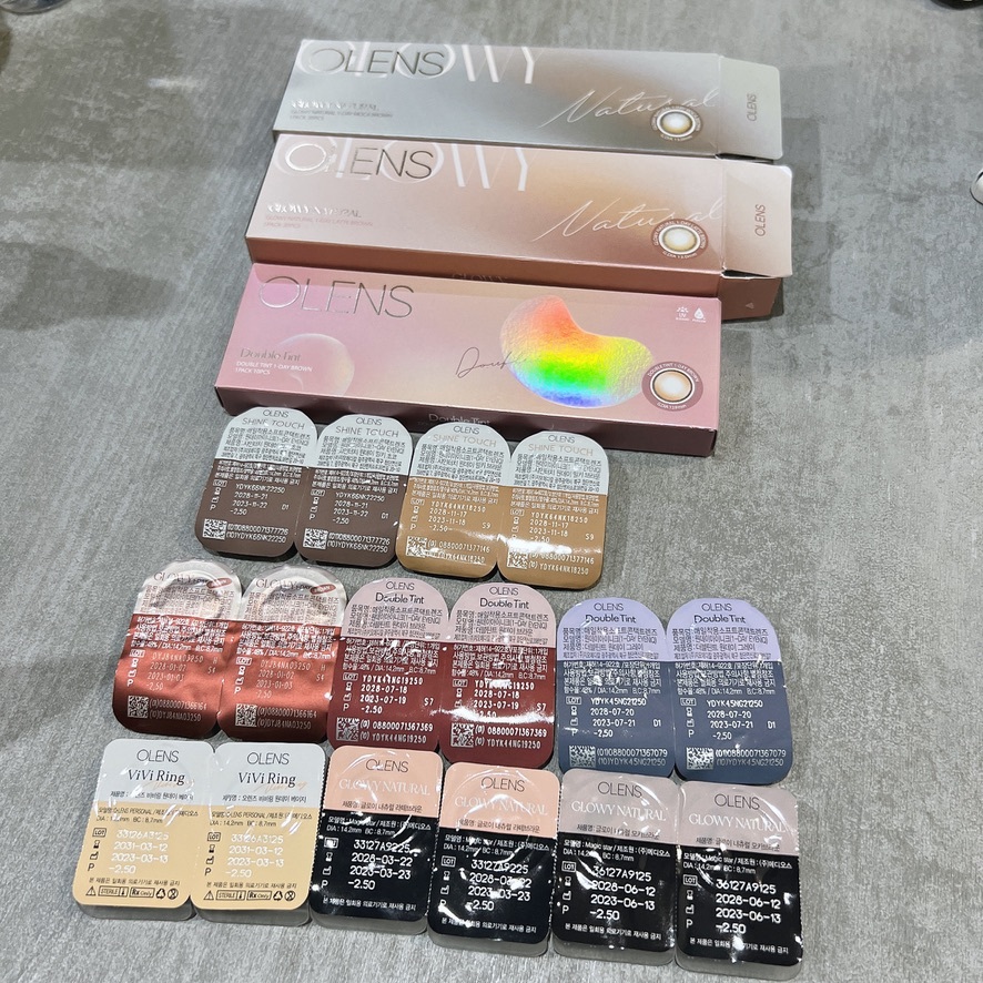 Olens คอนแทคเลนส์ รายวัน เกาหลี ค่าสายตา -2.50 🤎 Double Tine, Shine Touch, Glowy Natural, Vivi Ring