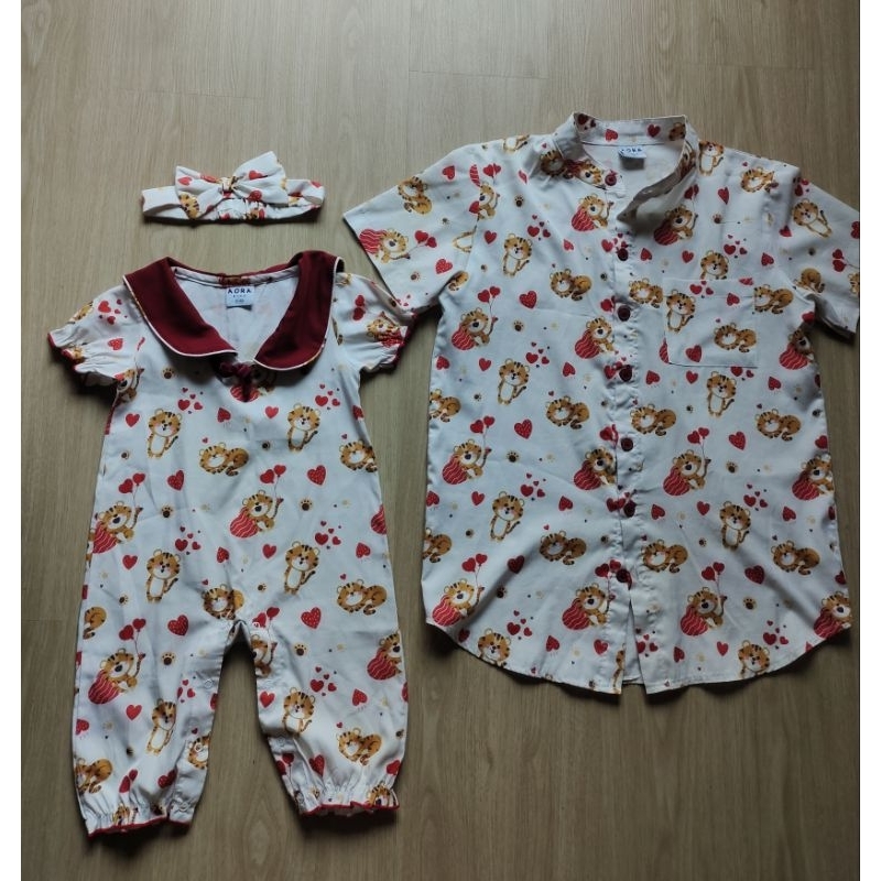 ชุดคู่แม่ลูก แบรนด์  Aora kids Used