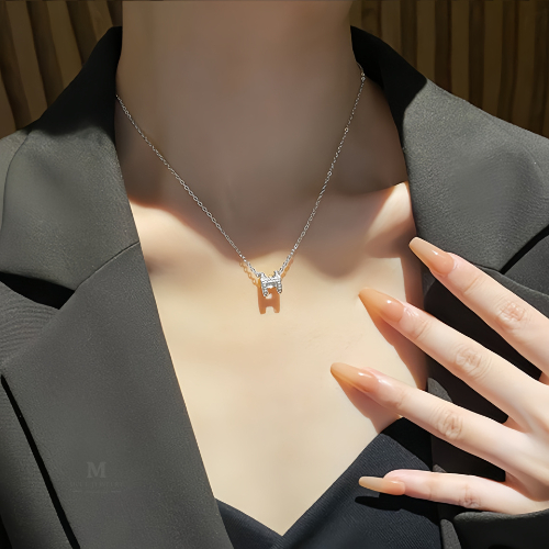 MEET💕สร้อยคอตัวอักษร H สร้อยคอเงินแท้ สร้อยเพชร ของขวัญให้แฟน สร้อยเงิน แฟชั่นสุดชิค สร้อยดีไซน์สวย