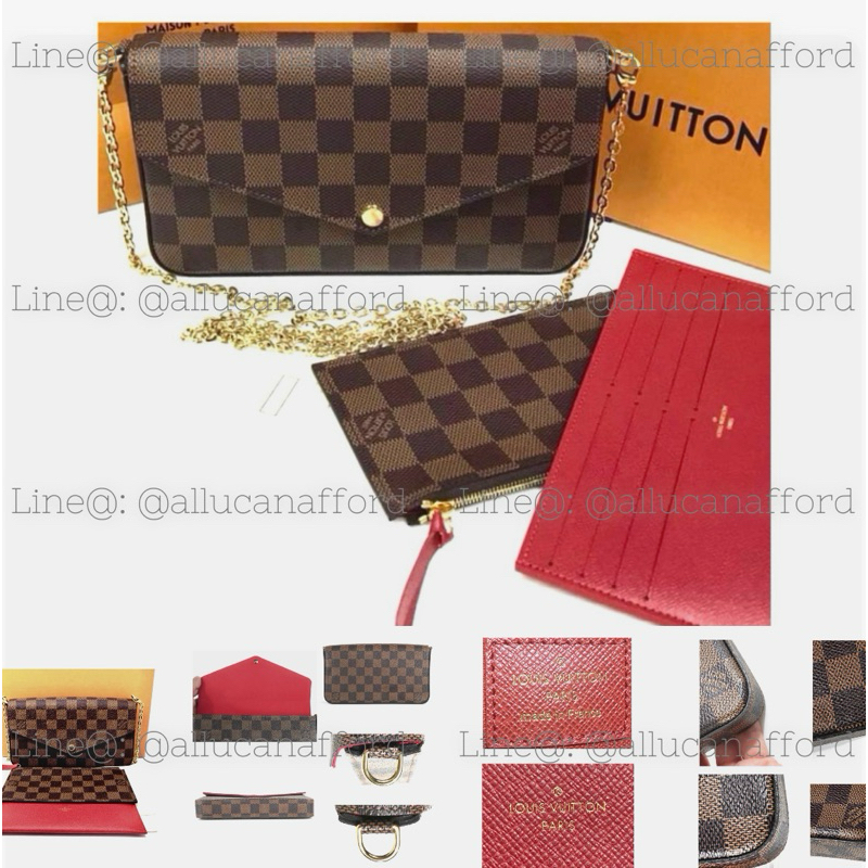 NEW/KEPT/UNUSED LV POCHETTE FELICIE DAMIER (Red) MICROCHIP