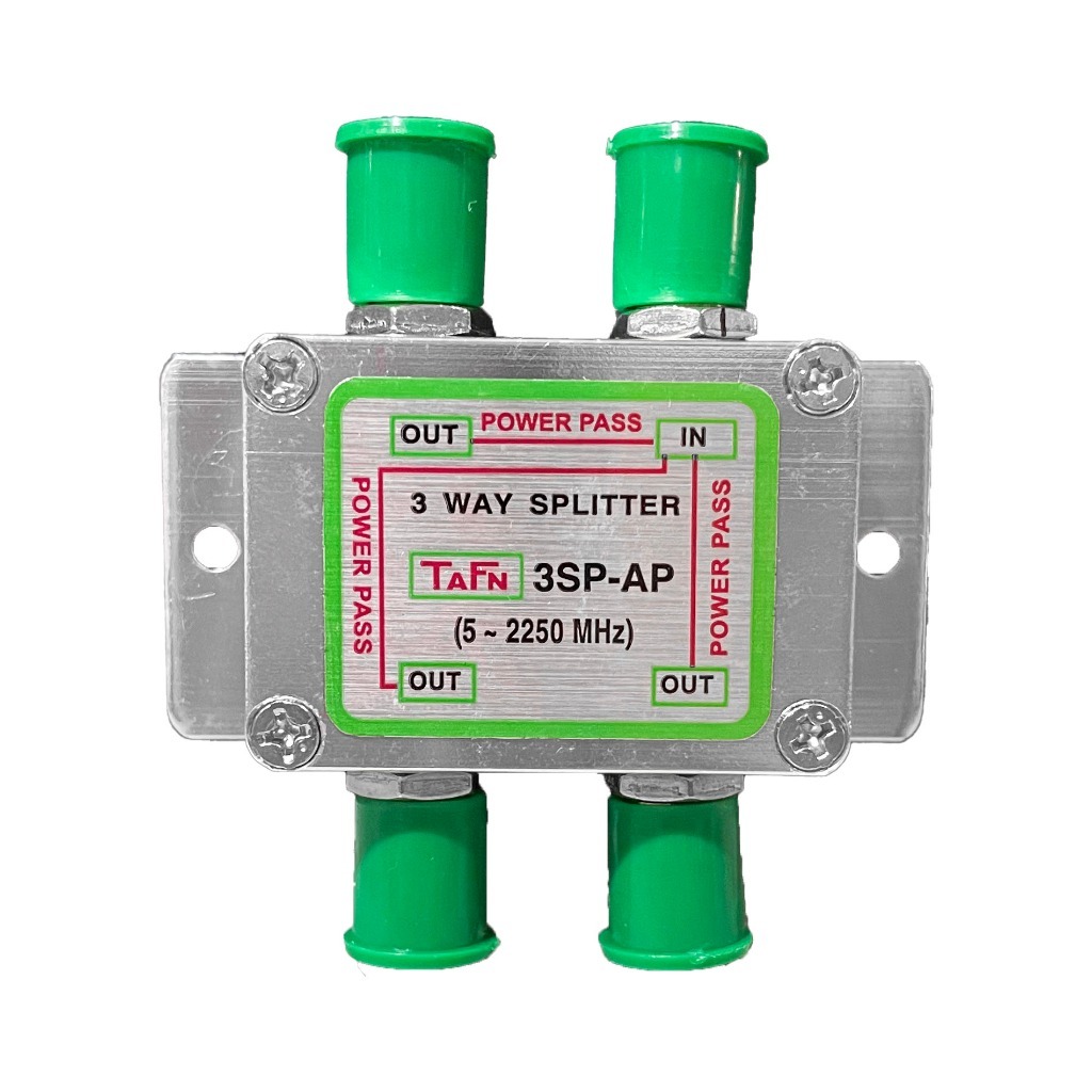 TAFN ตัวแยกสัญญาณโทรทัศน์ Splitter มี POWER PASS ออก 3 ทาง