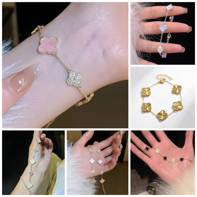 สร้อยข้อมือประดับใบโคล์เวอร์ พร้อมส่ง