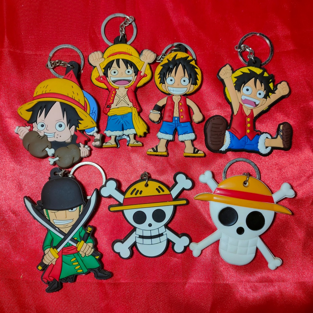 One Piece วันพีช Monkey D. Luffy Zoro Roronoa มังกี้ ดี ลูฟฟี่ โซโร โรโรโนอา - Rubber Keychain Strap