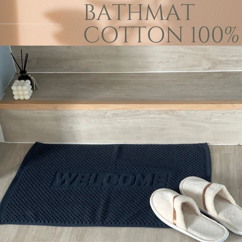 ผ้าเช็ดเท้า WELCOME  เนื้อผ้าCotton 100%