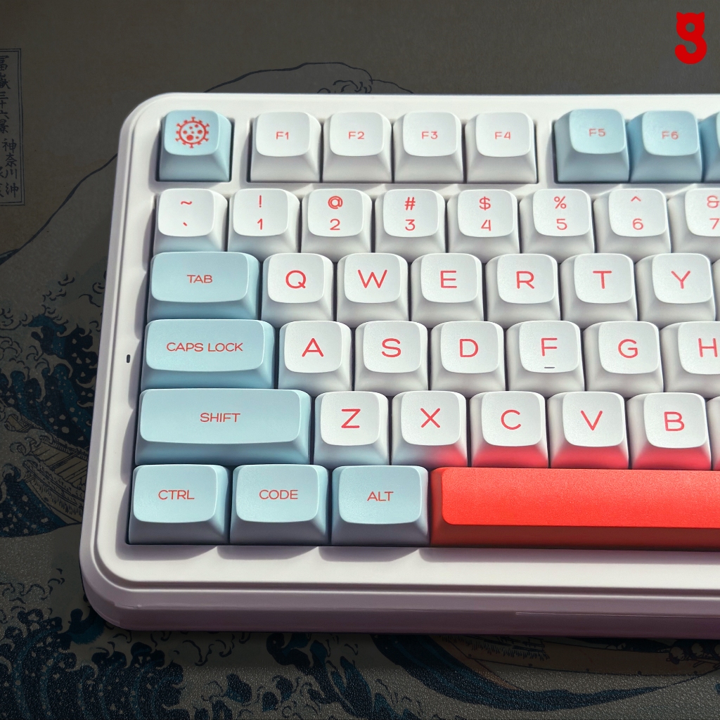 (พร้อมส่งจากไทย) คีย์แคปแซลมอน keycap Salmon Eng  PBT XDA 133 คีย์