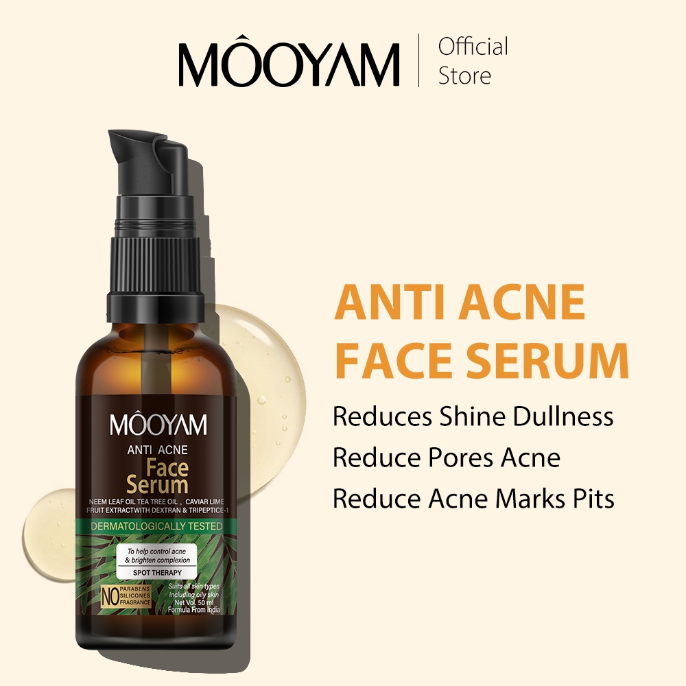 MOOYAM Anti-Acne Face Serum ลดเม็ดสี ลดรอยดํา น้ำมันทีทรี เซรั่มลดสิว 50ml