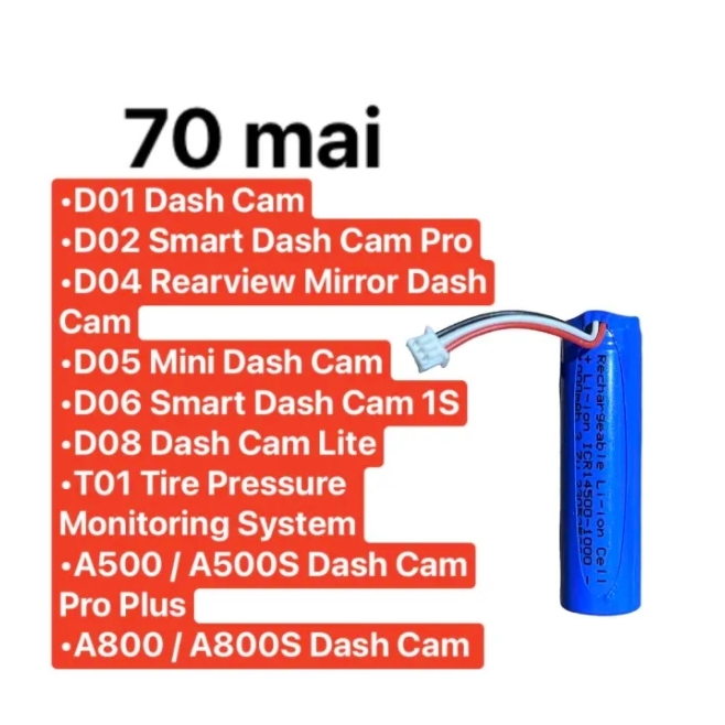 แบตเตอรี่กล้อง Xiaomi 70mai Hmc1450 70mai A800S 70mai A800 A500 A500s 70mai Dash Cam Lite 70mai TPMS