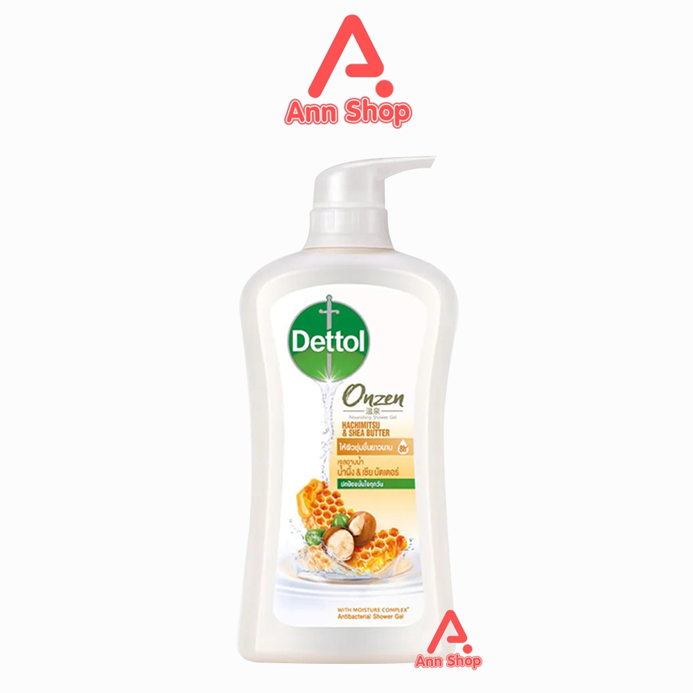 Dettol Onzen Hachimitsu Shea Butter เดทตอล เจลอาบน้ำ น้ำผึ้ง เชีย บัตเตอร์ 450 มล. [1 ขวด]