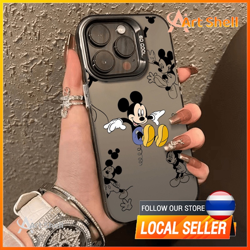 โลหะชุบโลหะด้วยไฟฟ้า ไอโฟน ทุกชนิดของมิกกี้เมาส์ for 11 iPhone 12 13 14 15Pro MAX X XS XR 7 8Plus เคสโทรศัพท์