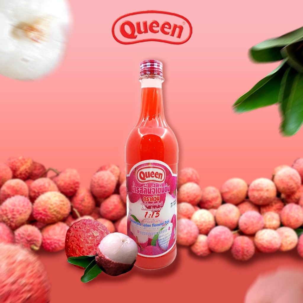 Queenน้ำรสลิ้นจี่เข้มข้น ตราควีน 730 มล.