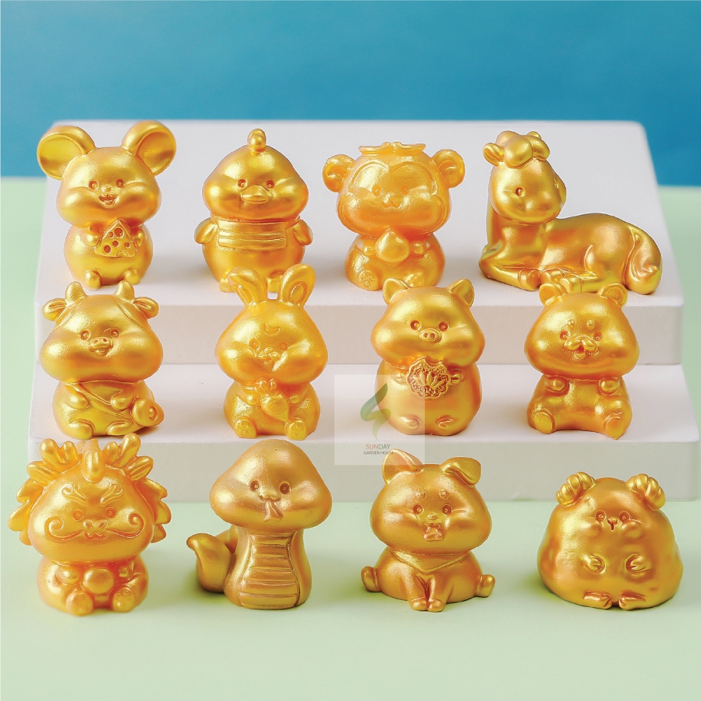 โมเดล 12 ราศีทอง ของมงคล ถวายเจ้า สำหรับตกแต่งห้อง บ้าน รถ คอนโซลรถ อื่นๆ