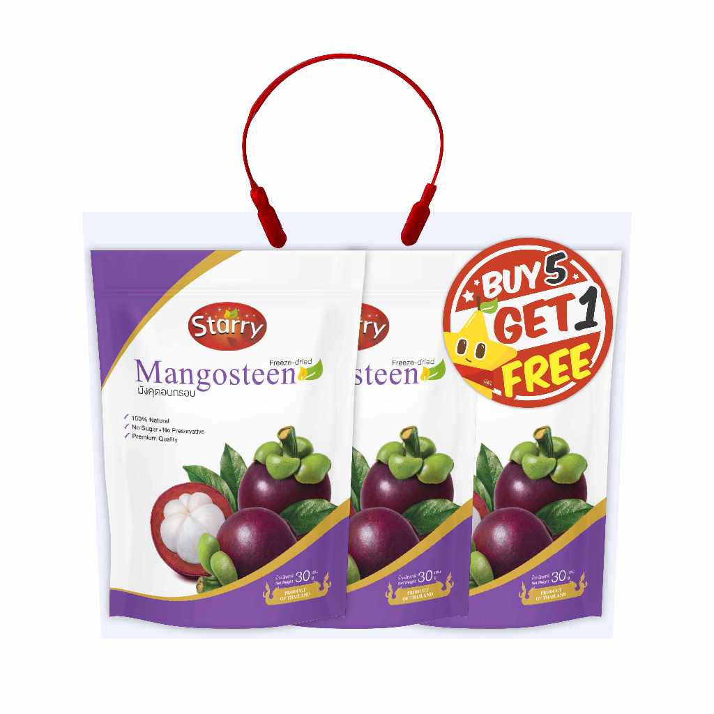 (Pack 5 Free 1) Starry’s Freeze-dried Mangosteen มังคุดฟรีซดราย 30g