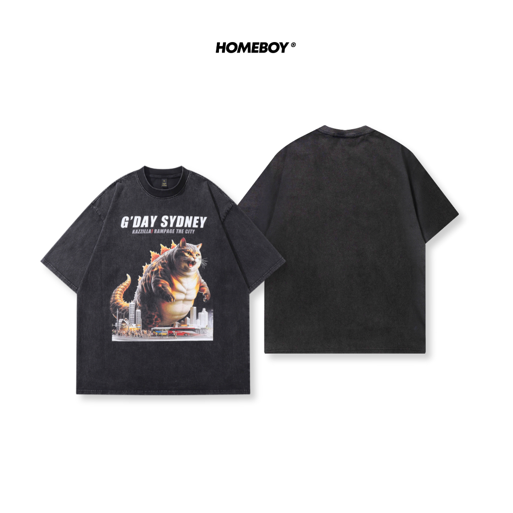 HOMEBOY เสื้อยืดผ้าฟอก UNISEX ลาย CAM.KAZZILLA