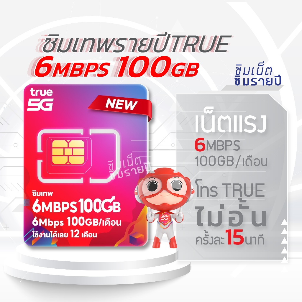 ซิมเทพ 6Mbps 100GB ซิมเทพทรู ซิมเน็ตรายปี simเทพ ซิมเน็ต ซิมรายปี