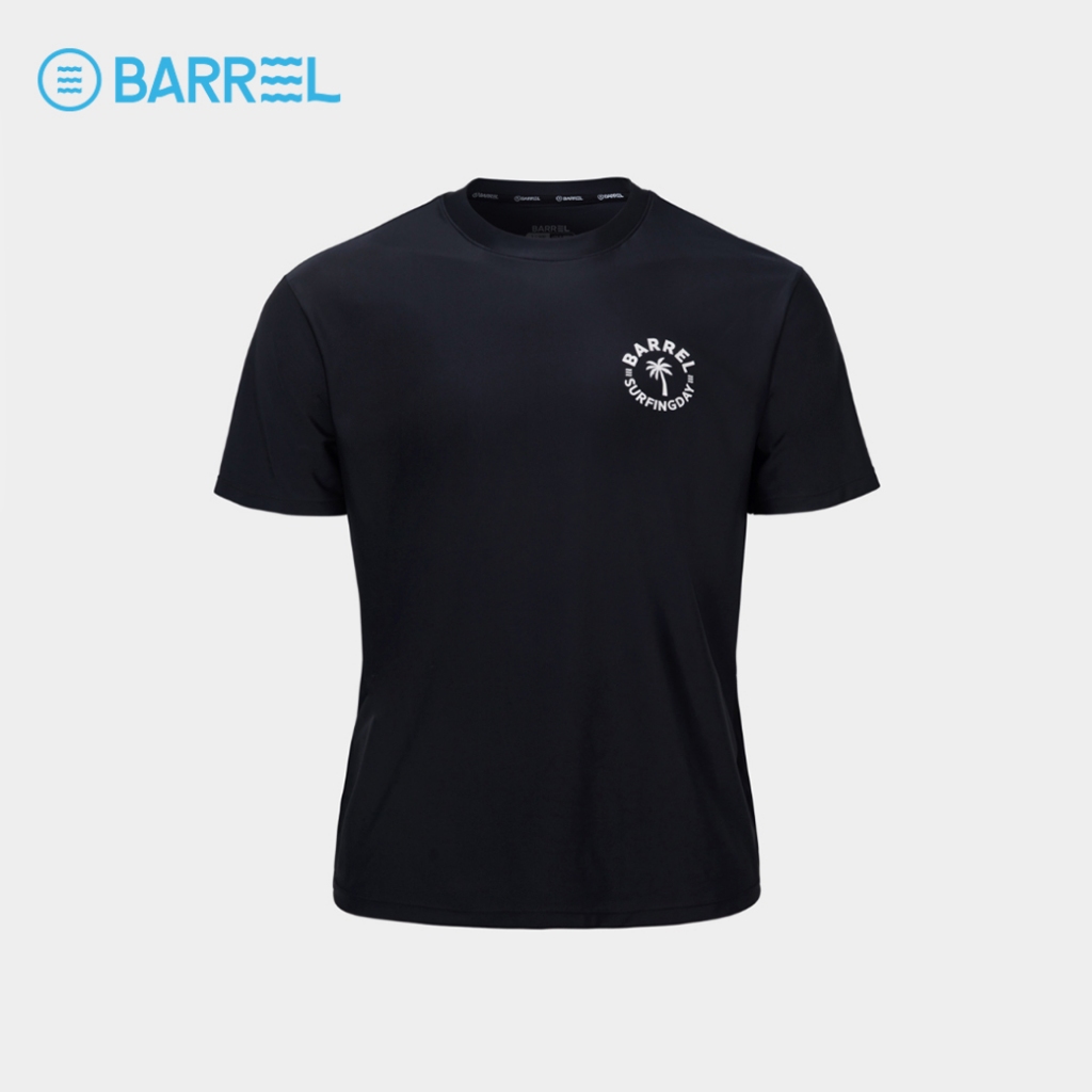 BARREL UNISEX SUNSET SHORT SLEEVE RASH GUARD BLACK - เสื้อรัชการ์ด เสื้อแขนสั้น ชุดว่ายน้ำ-3WT007U_U4BKXX