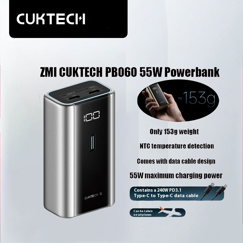 ZMI CUKTECH No.6 Power Bank PB060 6000mAh 55W Max Super Power Block Portable Fast Charging Mobile Po