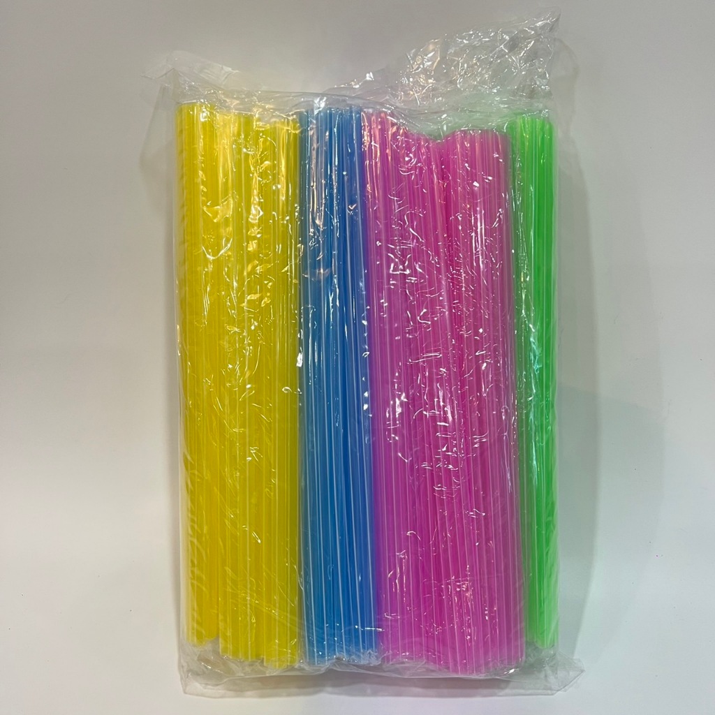 หลอดดูดน้ำหลอดพลาสติก หลอดสี ยาว33ซม. บรรจุ350เส้น