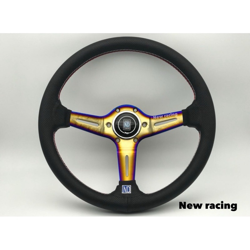 พวงมาลัย nardi ก้านยกน้อย 2นิ้วครึ่ง 13.5นิ้ว งานสวย ปั๊มครบ