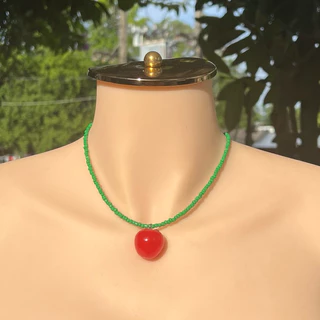 (พร้อมส่ง) สร้อยมะเขือเทศ จี้มะเขือเทศ 🍅 แฮนด์เมด