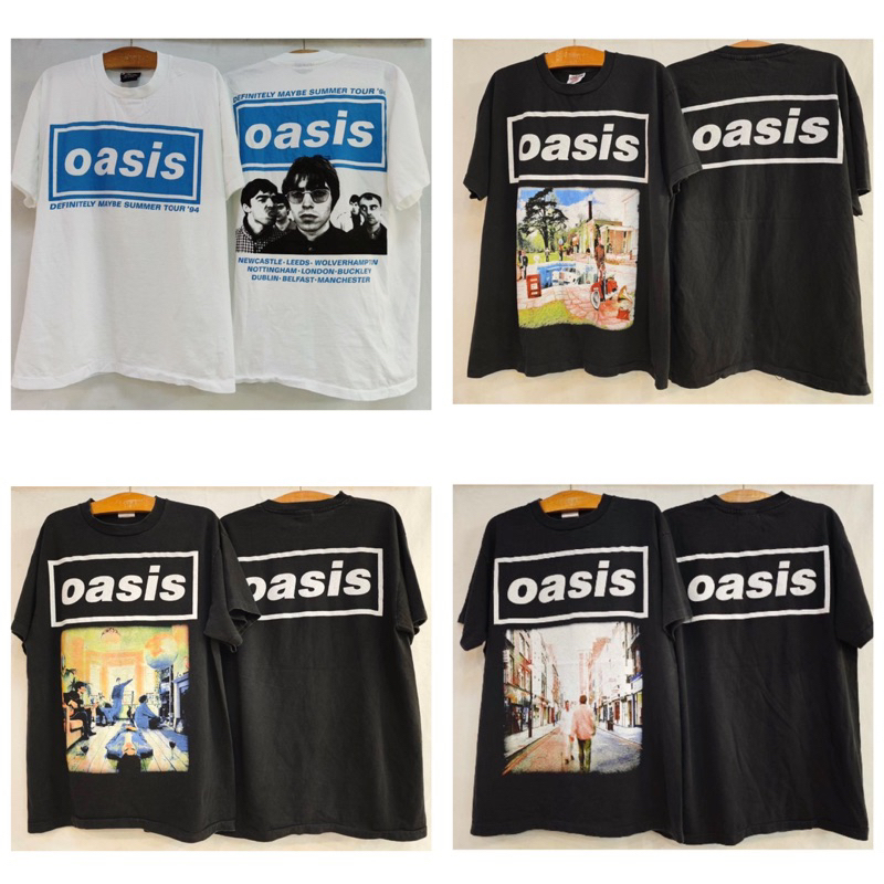 oasis เสื้อทัวร์ ป้ายusa วินเทจ วงร็อค ผ้าฟอกเฟดbio