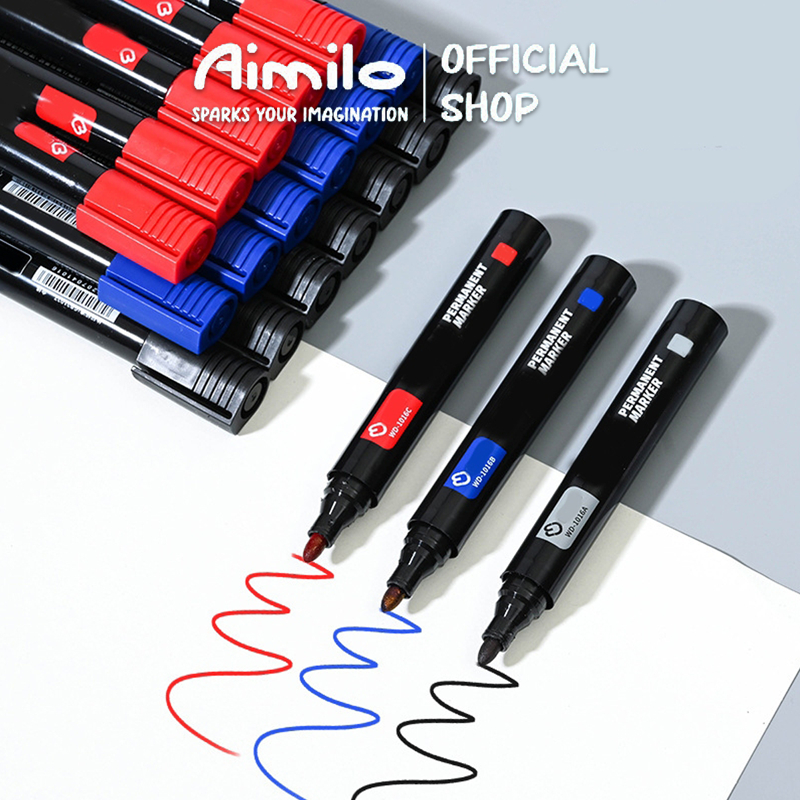 Aimilo shop ปากกามาร์กเกอร์ ถาวร แบบกันน้ำ ไม่ทำให้หมึกจาง หมึกเยอะ