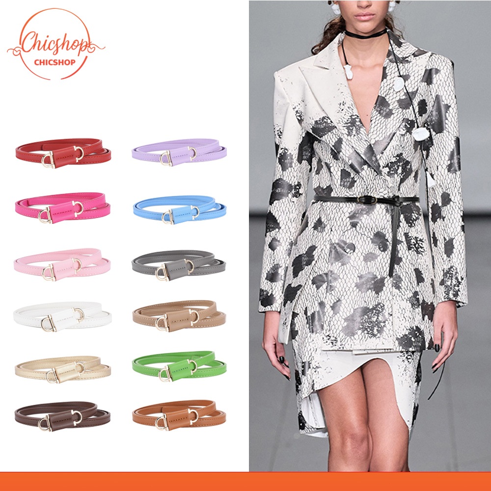 chishop เข็มขัด PU สีสันสดใส เหมาะกับทุกลุค สำหรับผู้หญิง
