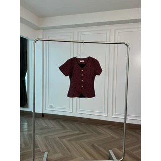 เสื้อรุ่น Bowiee เสื้อแขนสั้น มีซับในทั้งตัว กระดุมโบว์