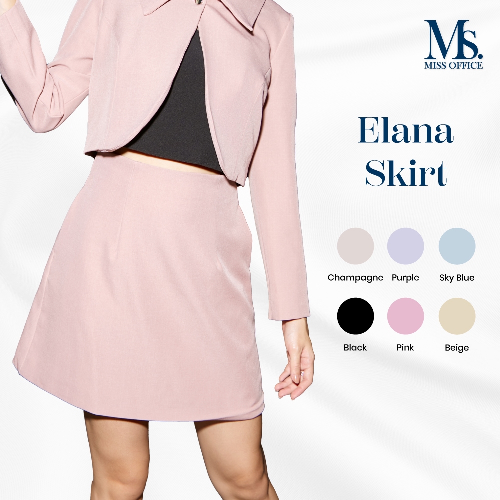 [ส่งฟรี] Miss office กระโปรงทรงเอ มีกระเป๋าข้าง (MS-044)