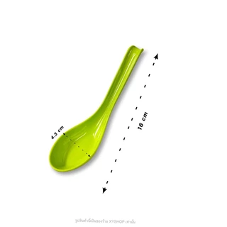 SIAM BESTWARE | ช้อนด้ามยาวปลายงอ มีขอเกี่ยว ไม่ตกชาม | เมลามีน | สี: ส้ม เขียว แดง | แพ็ค 6 คัน