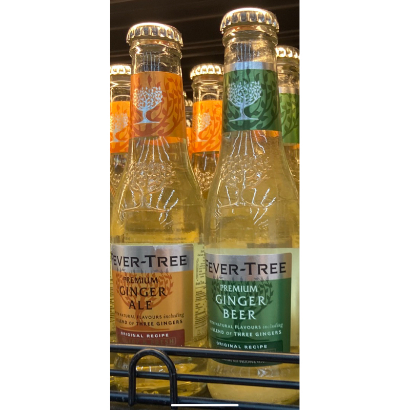 Fever tree premium ginger beer / ginger ale 200ml. ขวดแก้ว นำเข้าจากอังกฤษ wlrchy