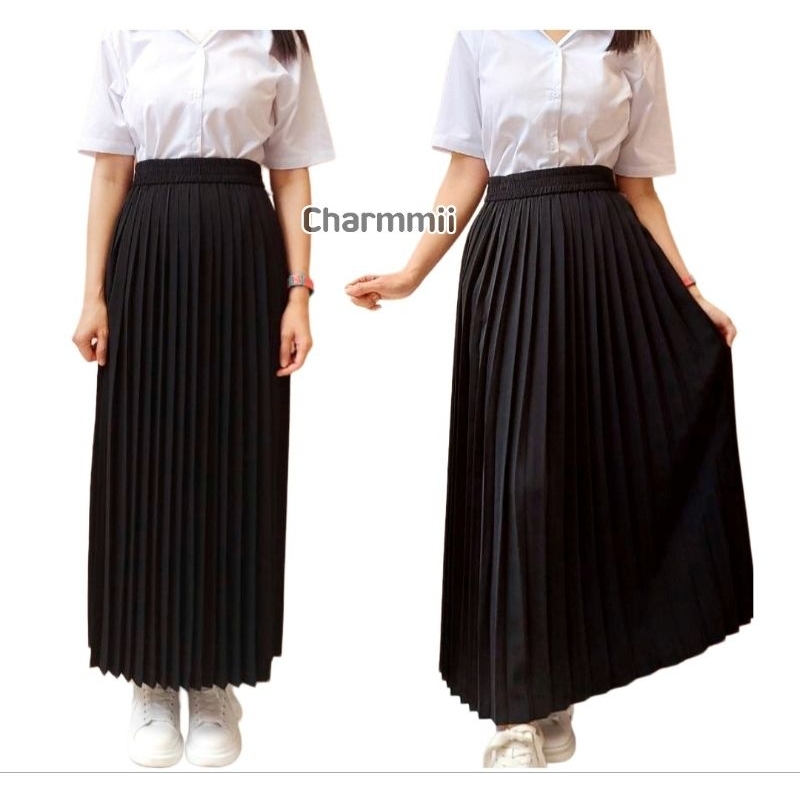 กระโปรงพลีทนักศึกษา จีบเล็ก ยาว14-40นิ้ว/เอวฟรีไซส์ สินค้าพร้อมส่ง