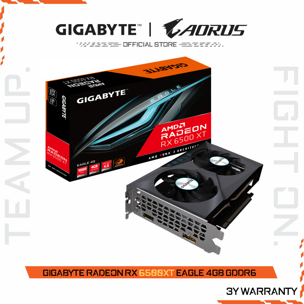 GIGABYTE Radeon RX 6500XT EAGLE 4GB GDDR6 (VGA Card) GV-R65XTEAGLE-4GD-REV1.0